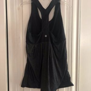 LULULEMON Black/Gray Racerback Top Built-in Bra 8